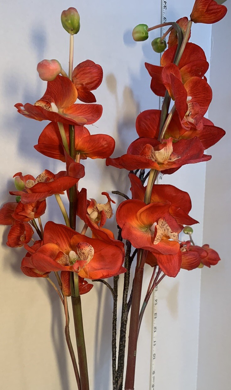 Artificial Red Orchid Planter
