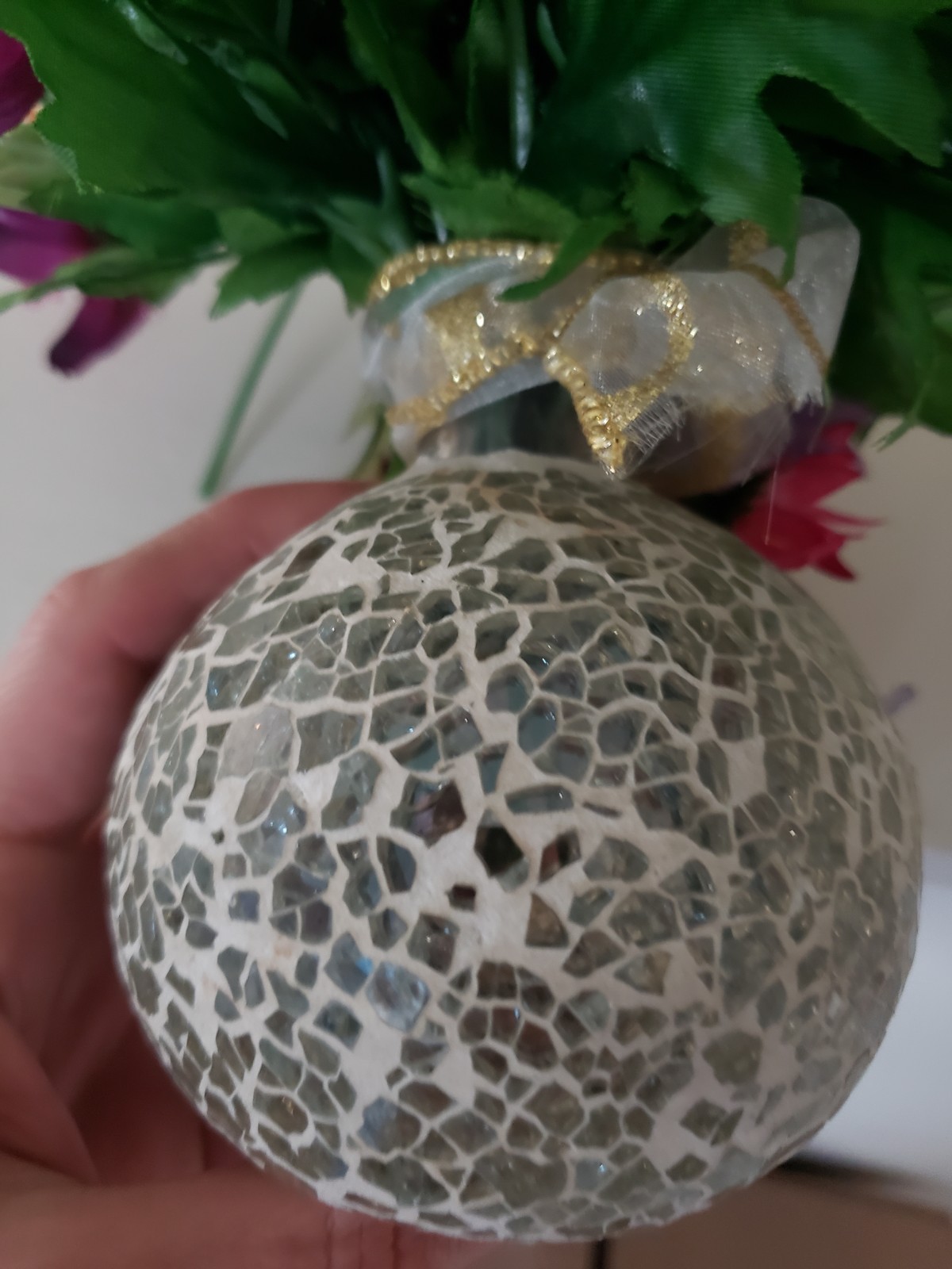 Easter Home Decor Artificial Flowers With Glass Vase 6″ Height