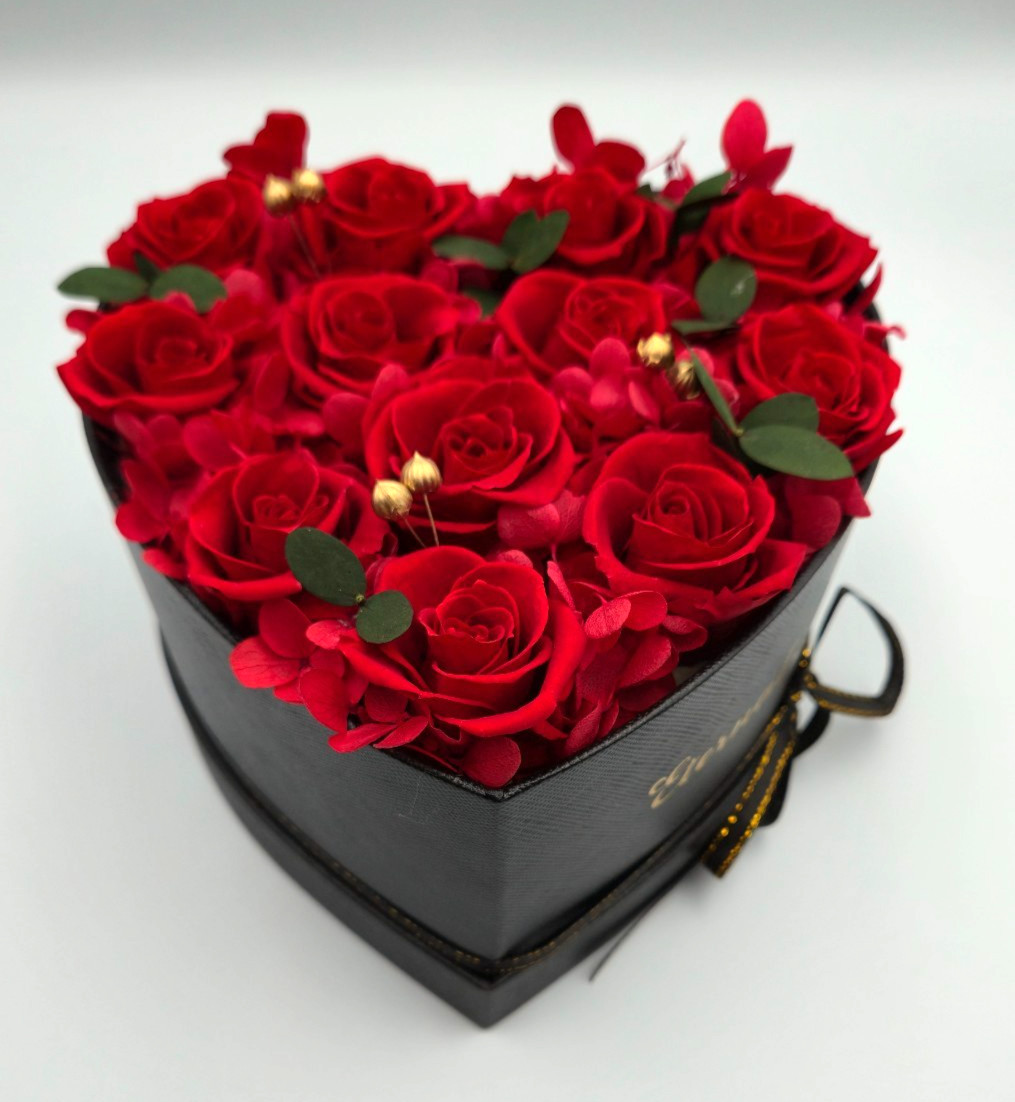 12 Pcs Preserved Roses in a Box Birthday Gifts for Women, Forever Red Roses