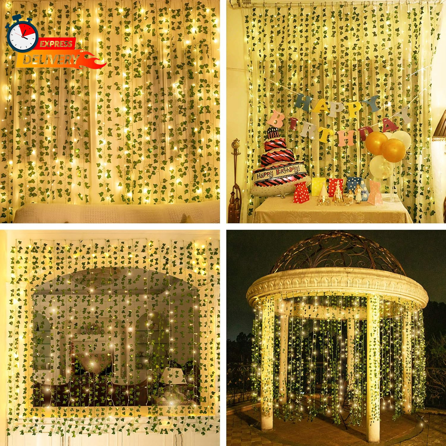 KASZOO 84Ft 12 Pack Artificial Ivy Garland Fake Plants, Vine Hanging Garland wit