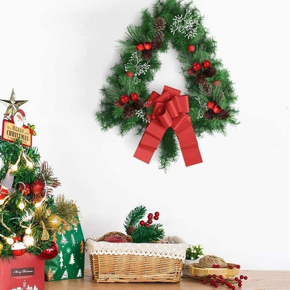 10pcs Red Christmas Berry Artificial Flower Pine Cone Branch Party Xmas Supplies