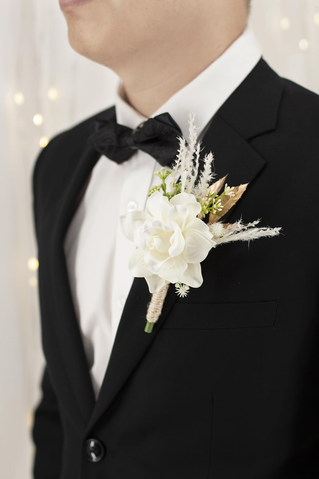 1 Pc Sinlge Ivory White Boutonniere for Men for Wedding Groom Groomsmen Cream…