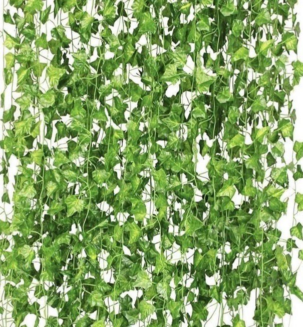 12 Pack 84 Feet of Vines ~ Room or Party Decor ~ Artificial Green Ivy Garland