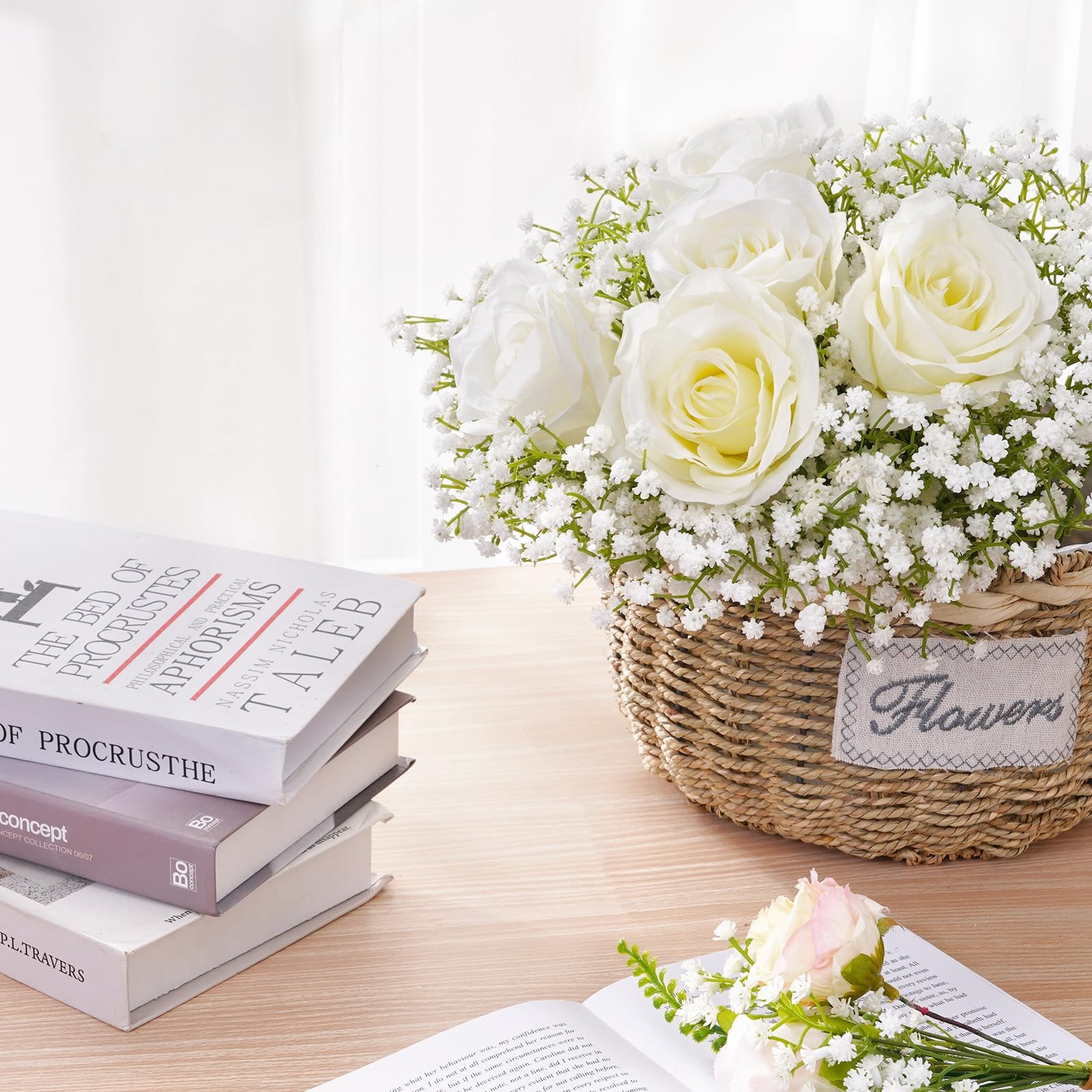 Waipfaru 15Pcs Baby Breath Artificial Flowers White Wedding Home Decor