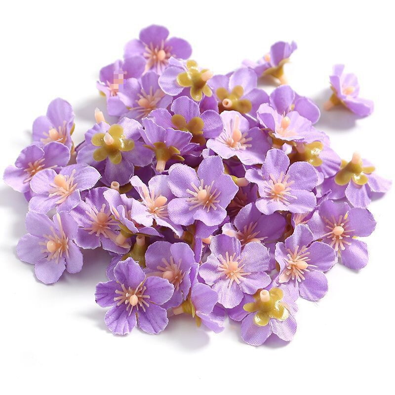Peach Blossom Petals Artificial Cherry Blossom Flowers Heads for Decor 50Pc