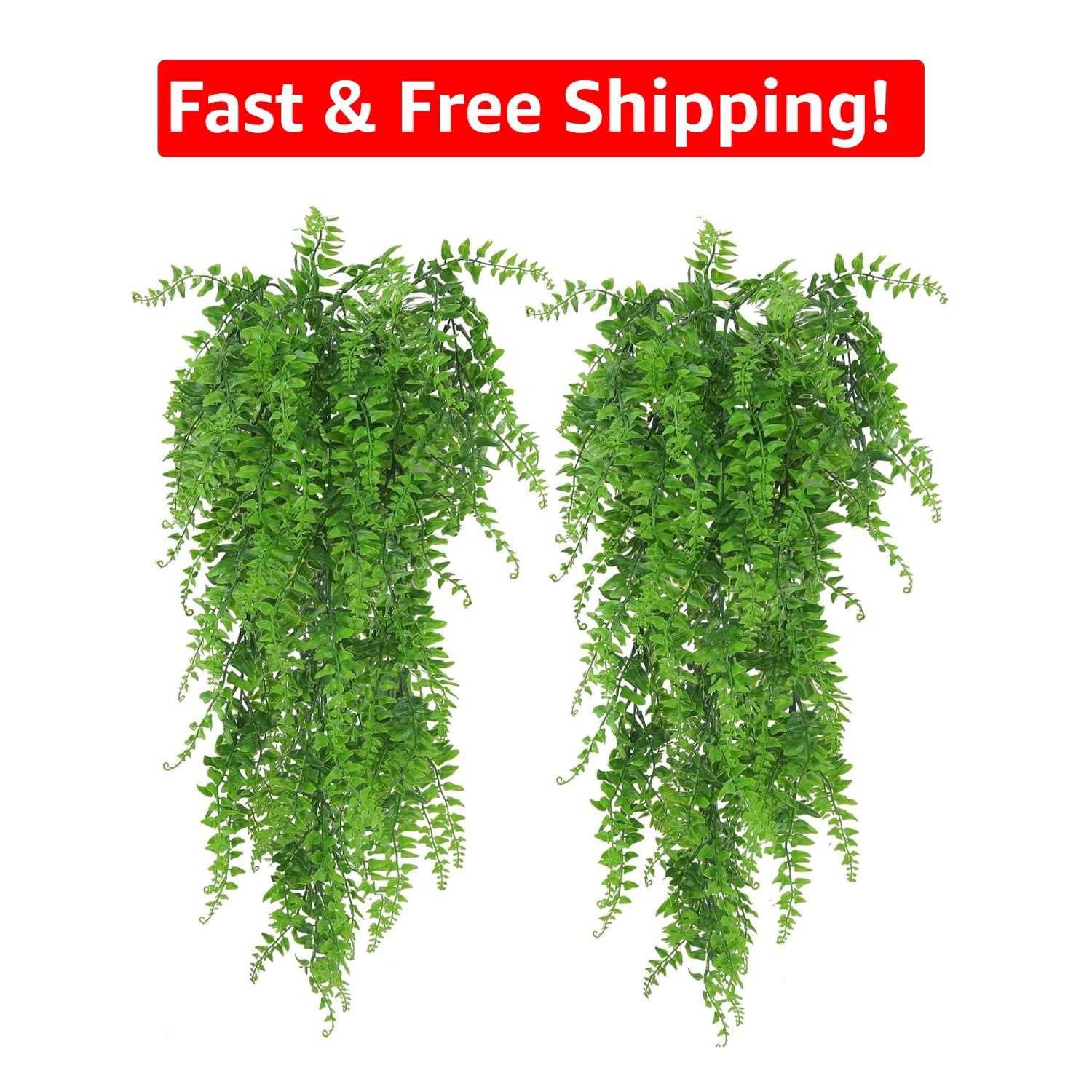 Lifelike Hanging Fern Vines – Elegant Artificial Greenery for Indoors & Outdoors