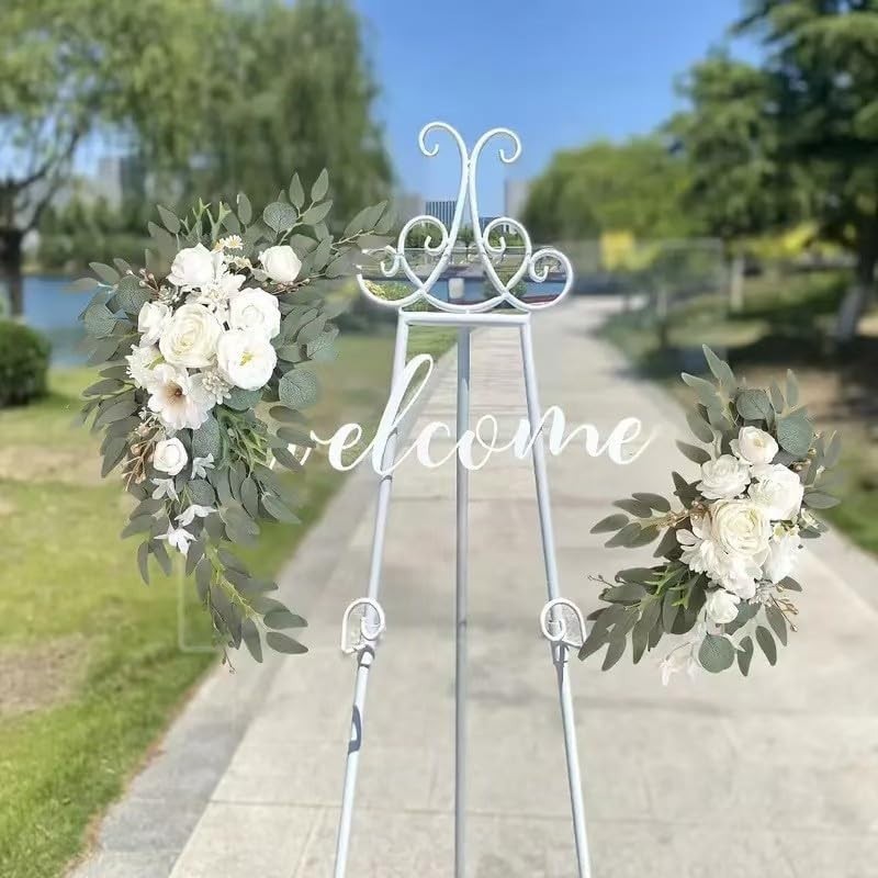 Wedding Arch Flowers (Pack of 2), Artificial Flowers for Wedding Welcome Signs