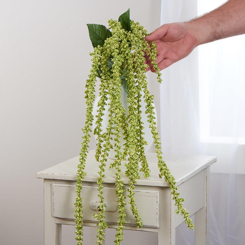 Factory Direct Craft Artificial Green Hanging Berry Cluster Bush
