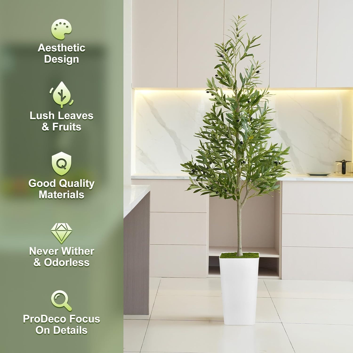 6Ft Realistic Artificial Olive Tree – Perfect Faux Plant for Home & Office Decor