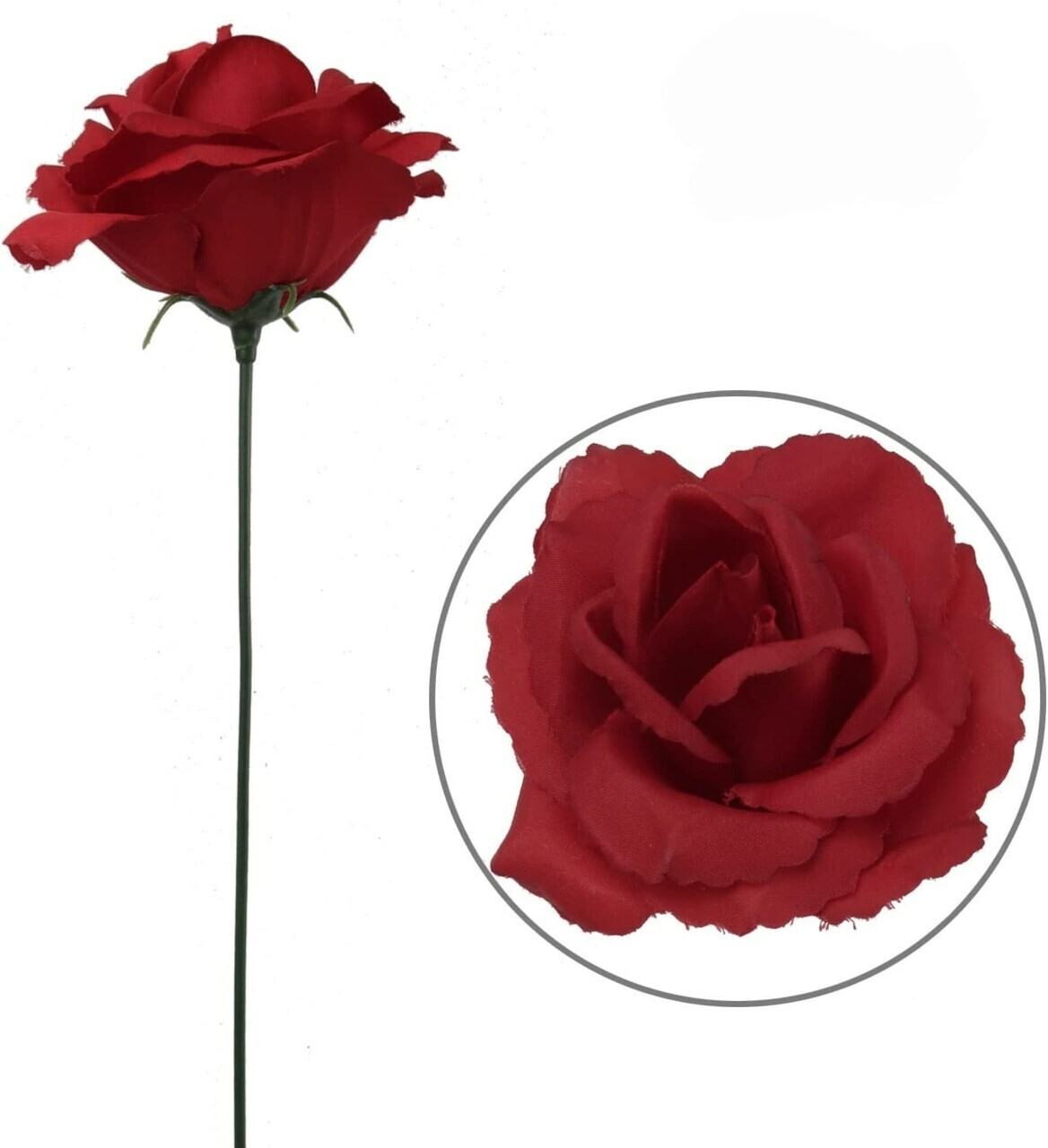Artificial Rose Picks, 8″ Long, 3″ Wide, Box of 50, Realistic Silk Roses