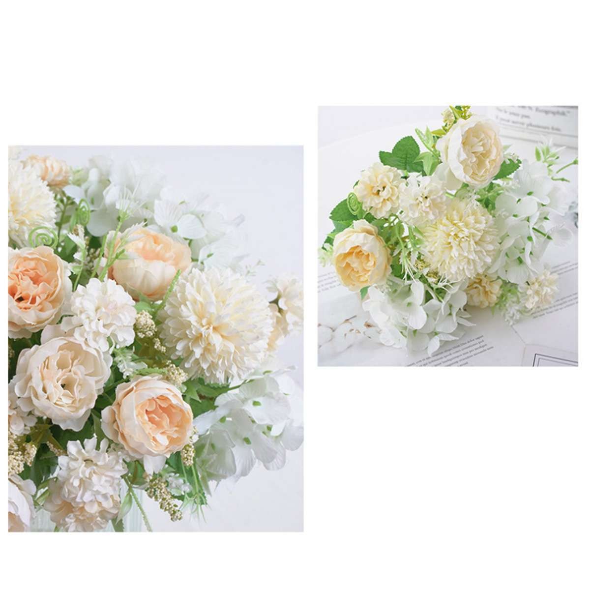 1 or 2 Silk Peony Artificial Fake Flowers Bunch Bouquet Home Wedding Party Decor