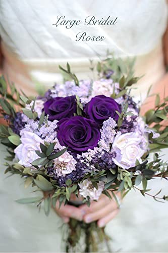 Laelfe 12 pcs Artificial Roses Flowers Long Stem Fake Silk Rose for Home