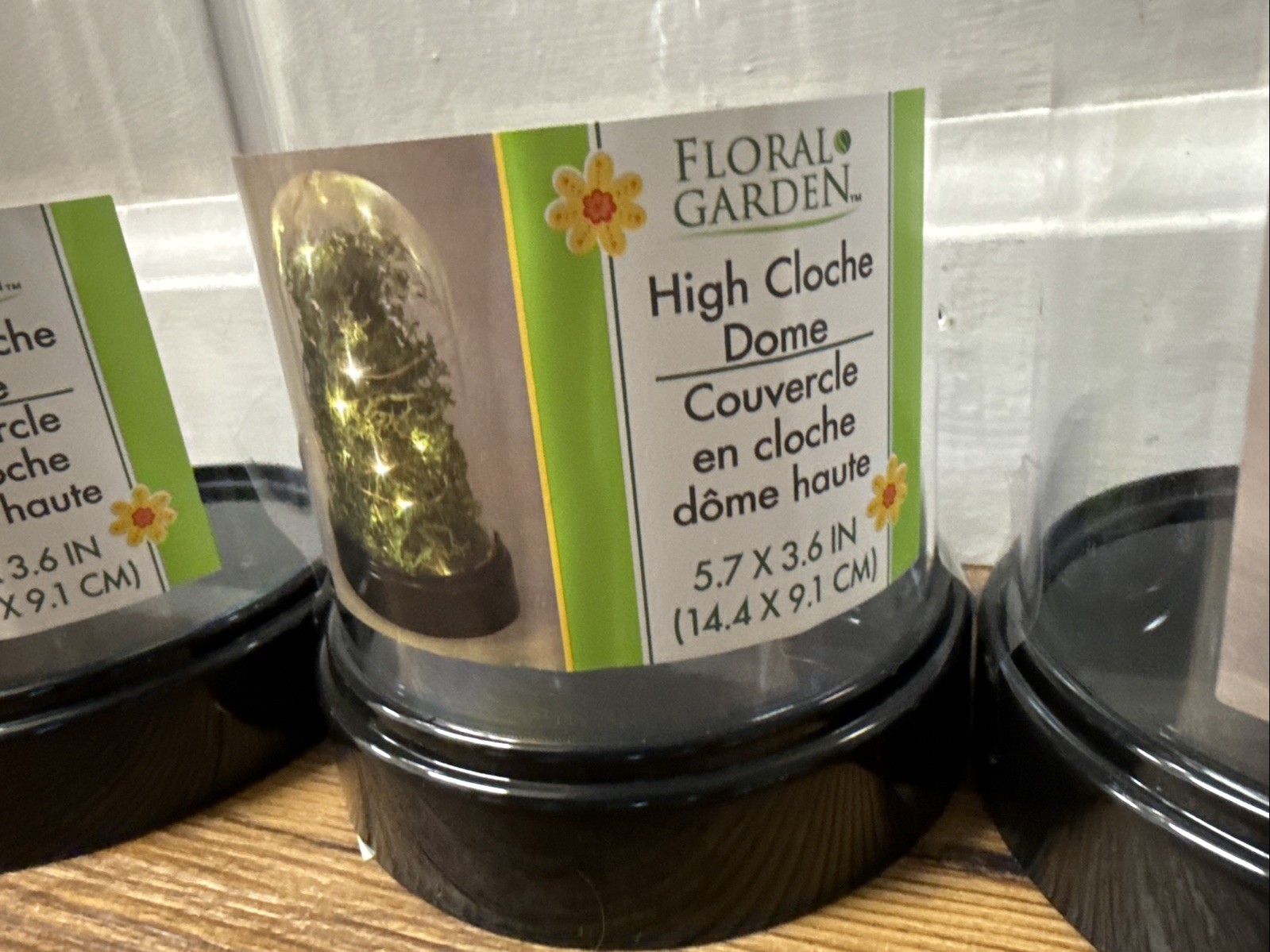 3 Lot Floral Garden High Cloche Dome Acrylic Display Case Home Decor 5.7×3.6