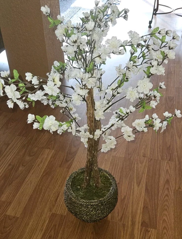 Artificial Faux Flower Cherry Blossoms In Pot 32Hx20L