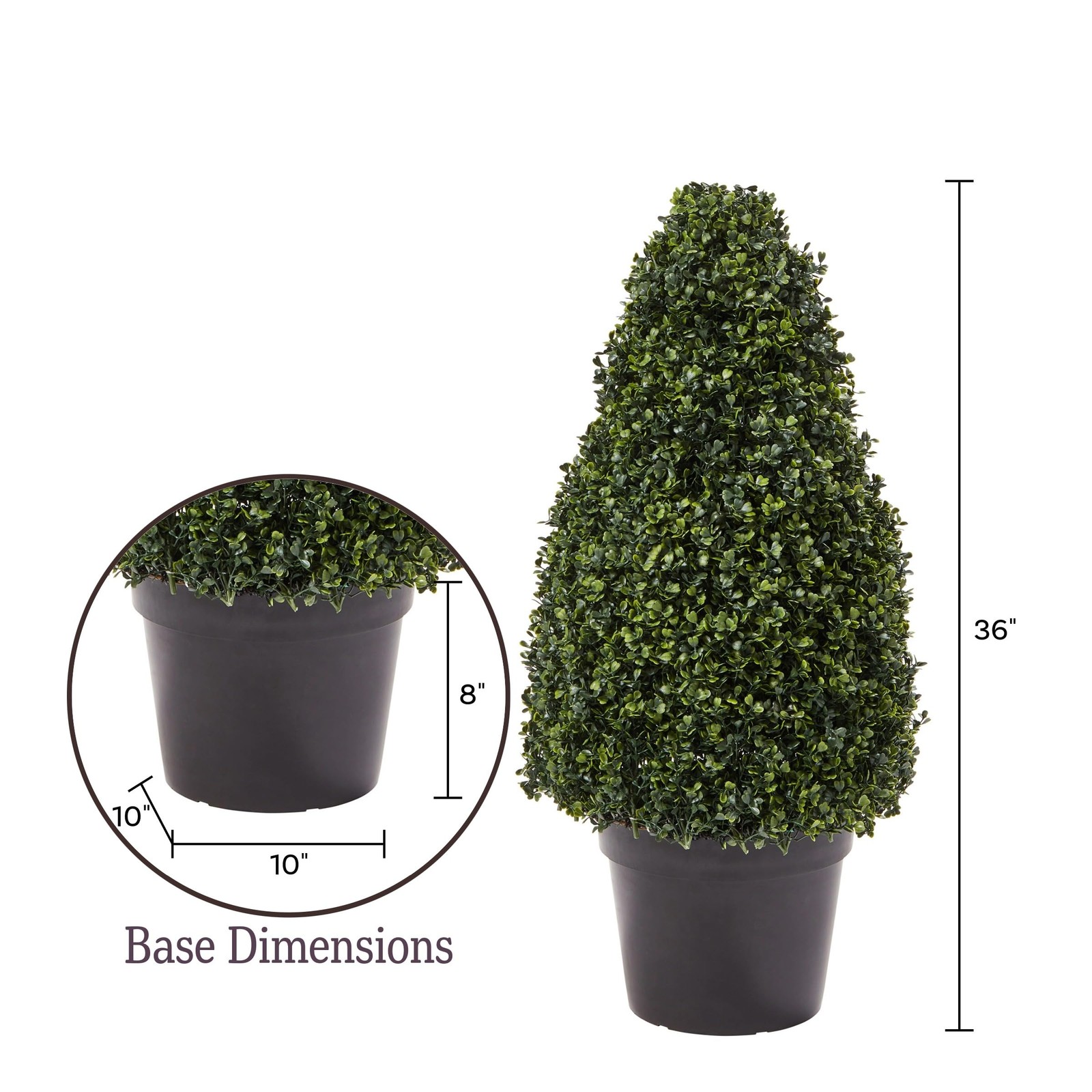 Artificial Boxwood Topiary – 36-Inch Tower-Style Faux Plant in Sturdy Pot – R…