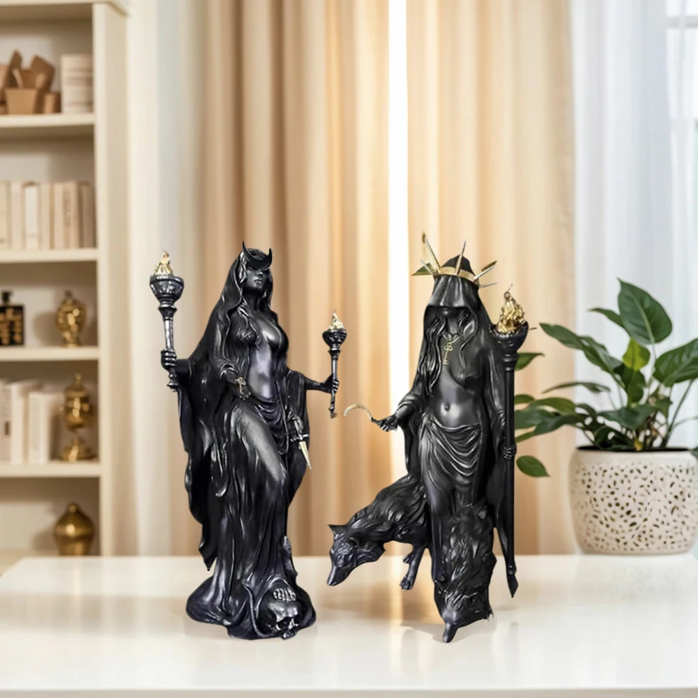 Halloween Hecate Witch Statue Greek Goddess Figurine Resin Sculpture Home Decor