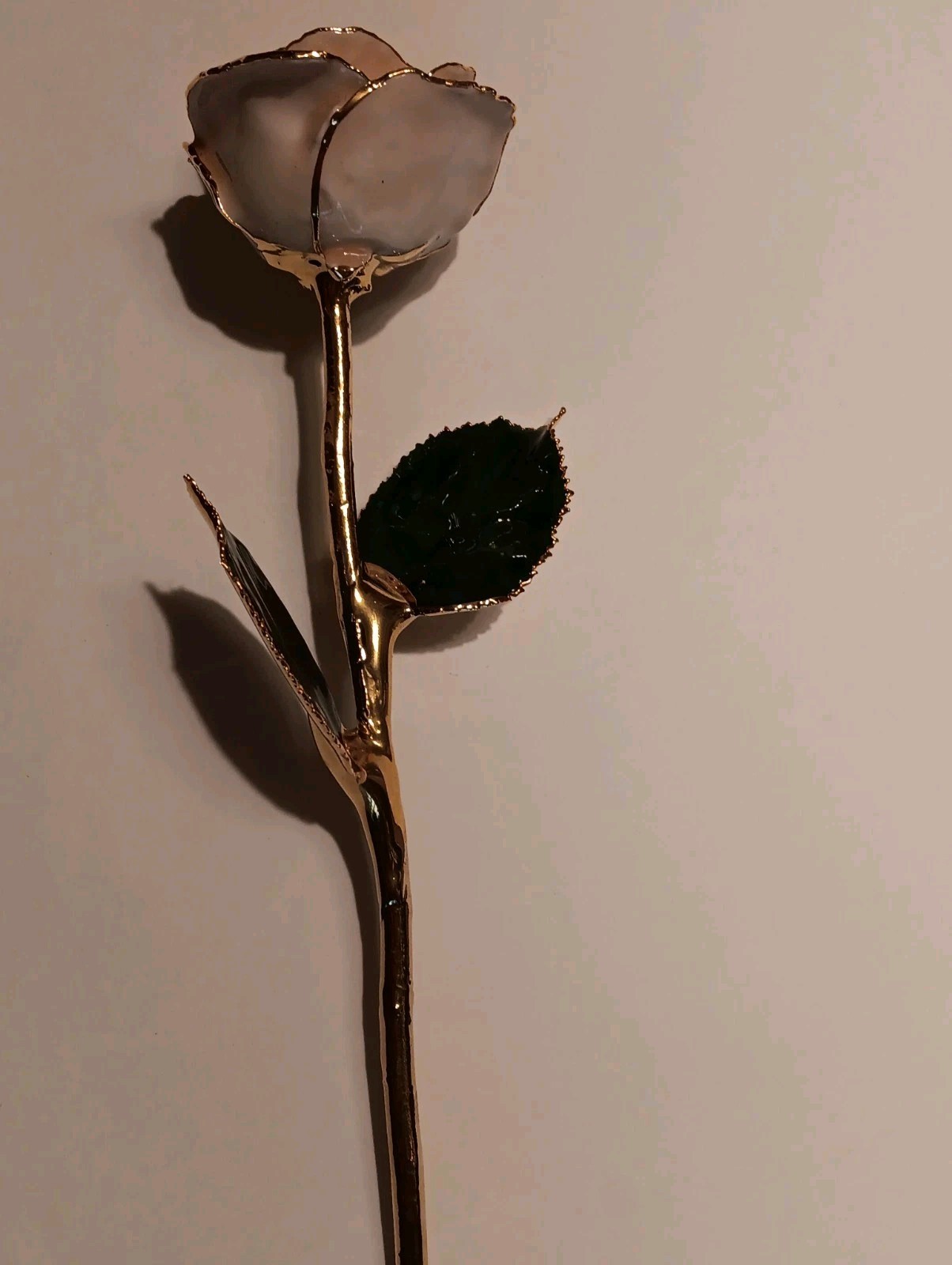 LOT Real Rose Dipped In Gold – Dark Green & White 24K Gold Rose Good Condition