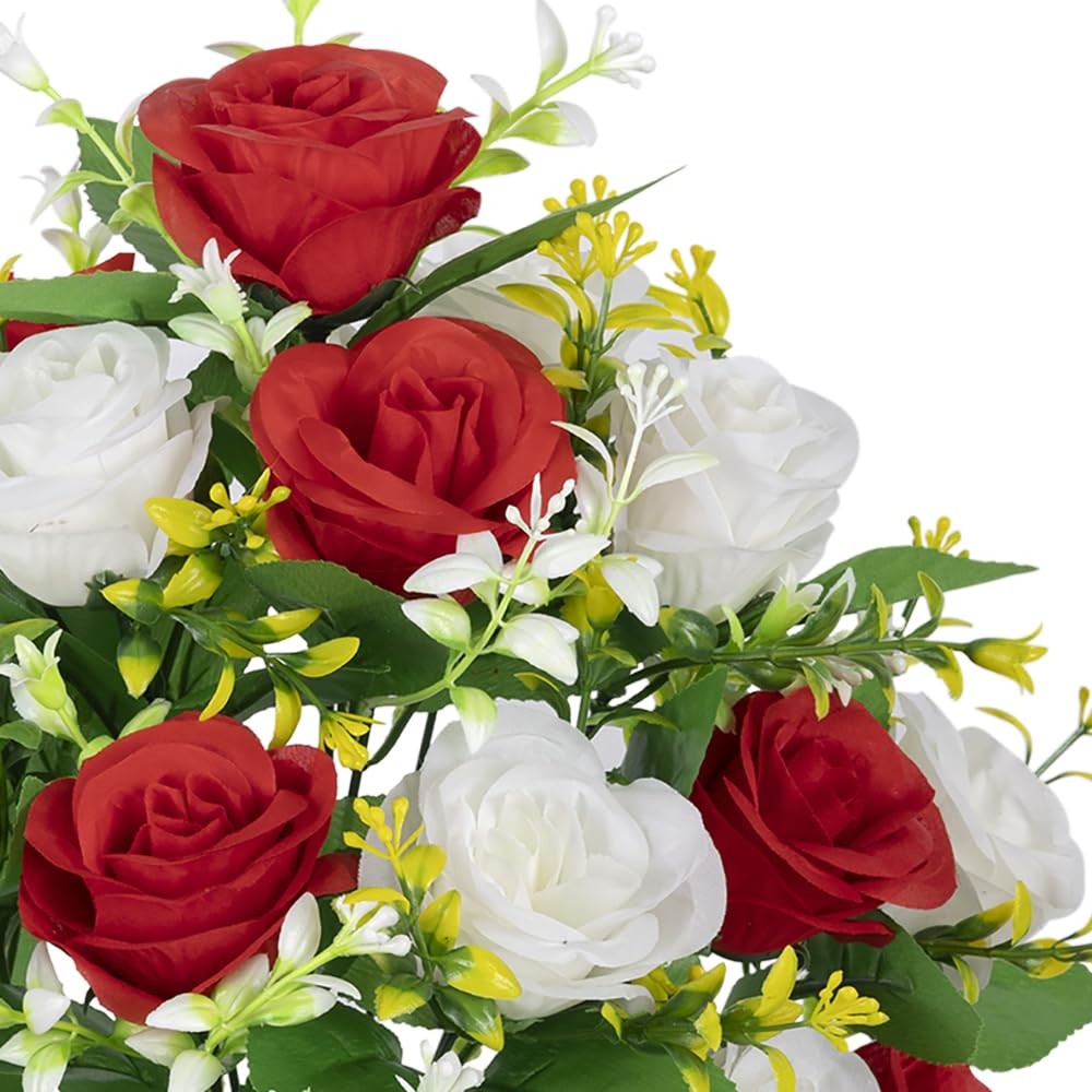 MOOMASS Artificial Cemetery Flowers – Grave Decorations, Cemetery Flowers for…