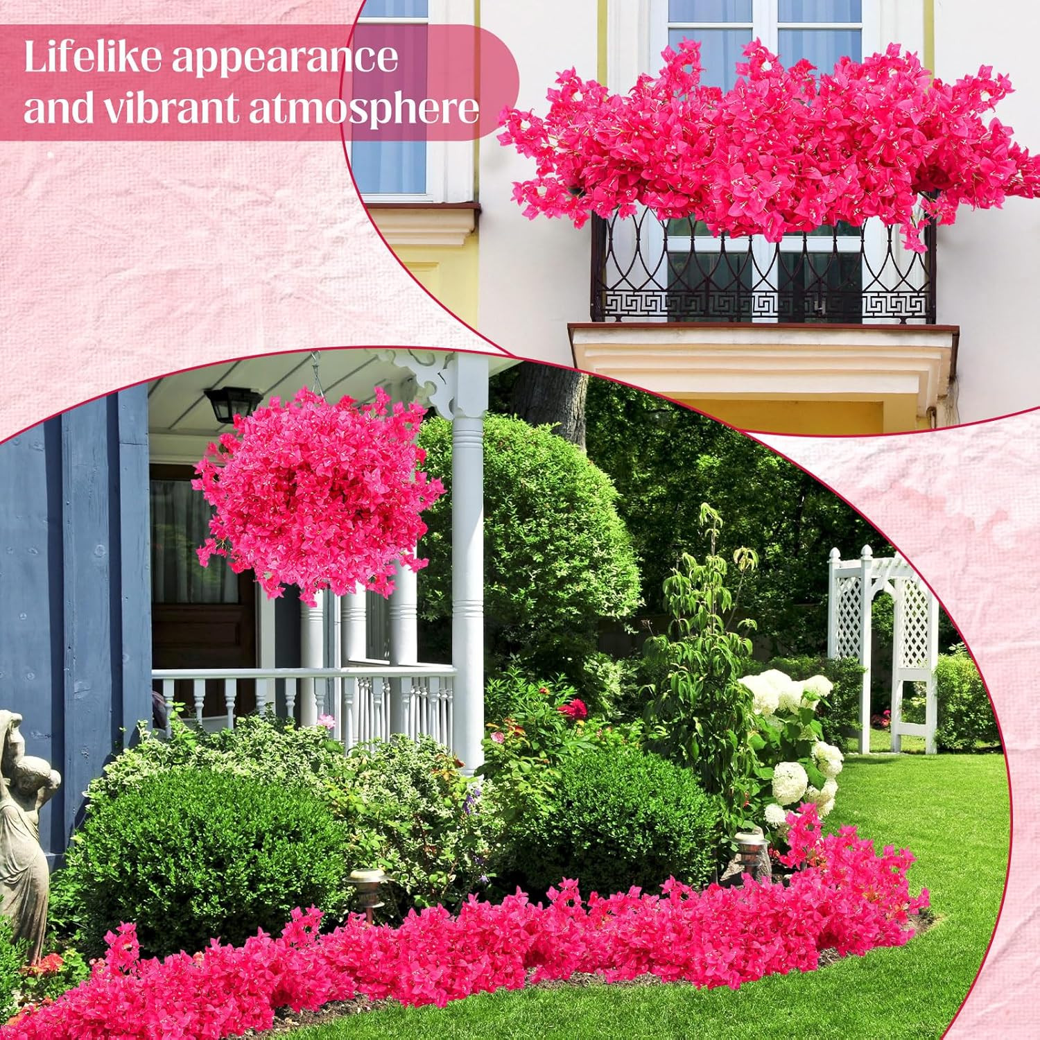 30 Pack Silk Bougainvillea Long Stem Plants for Home Wedding Decor – Rose Red