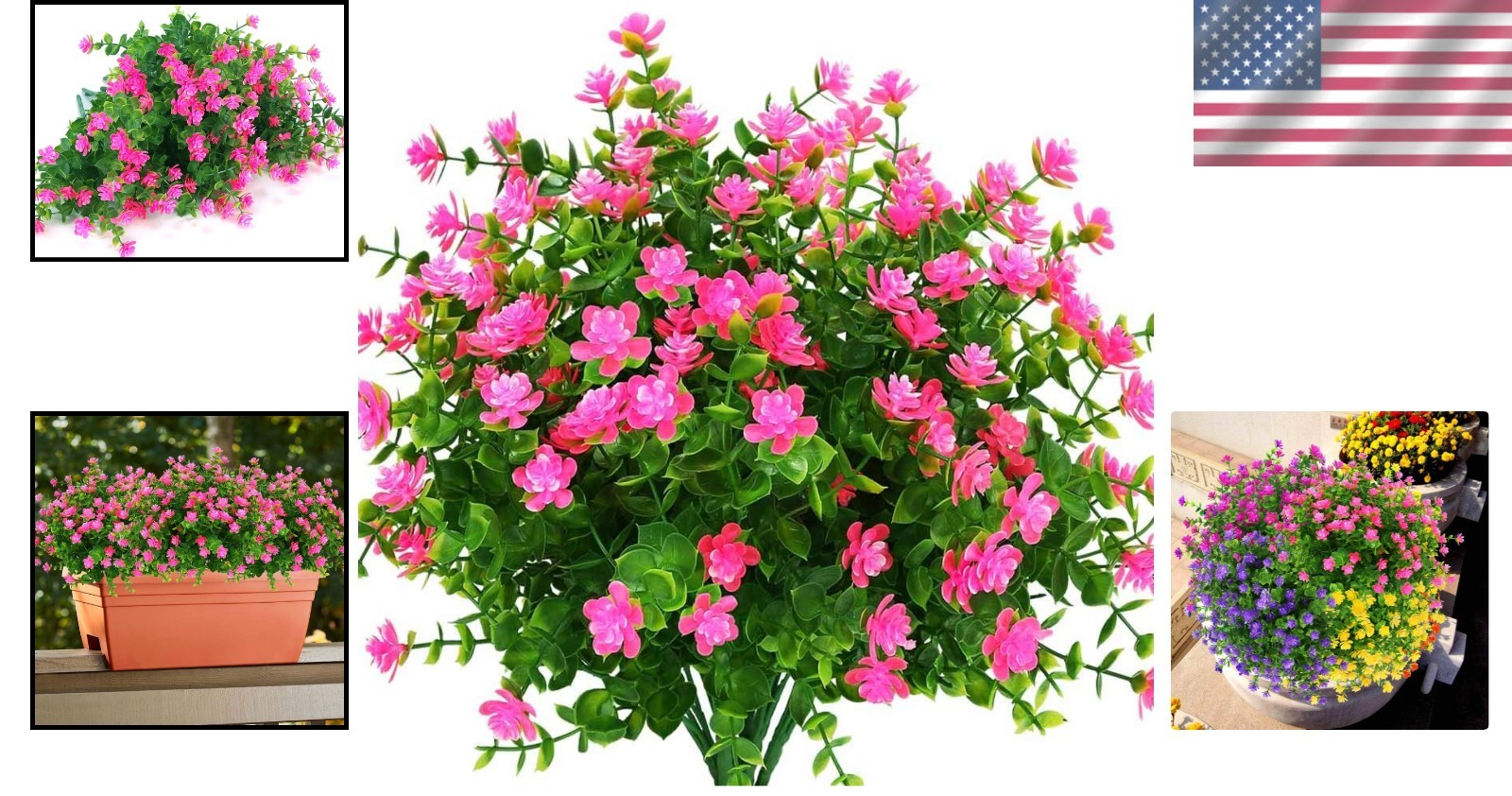 4 Pack of Lifelike Pink Boxwood Faux Plants – Perfect for Indoor & Outdoor Decor