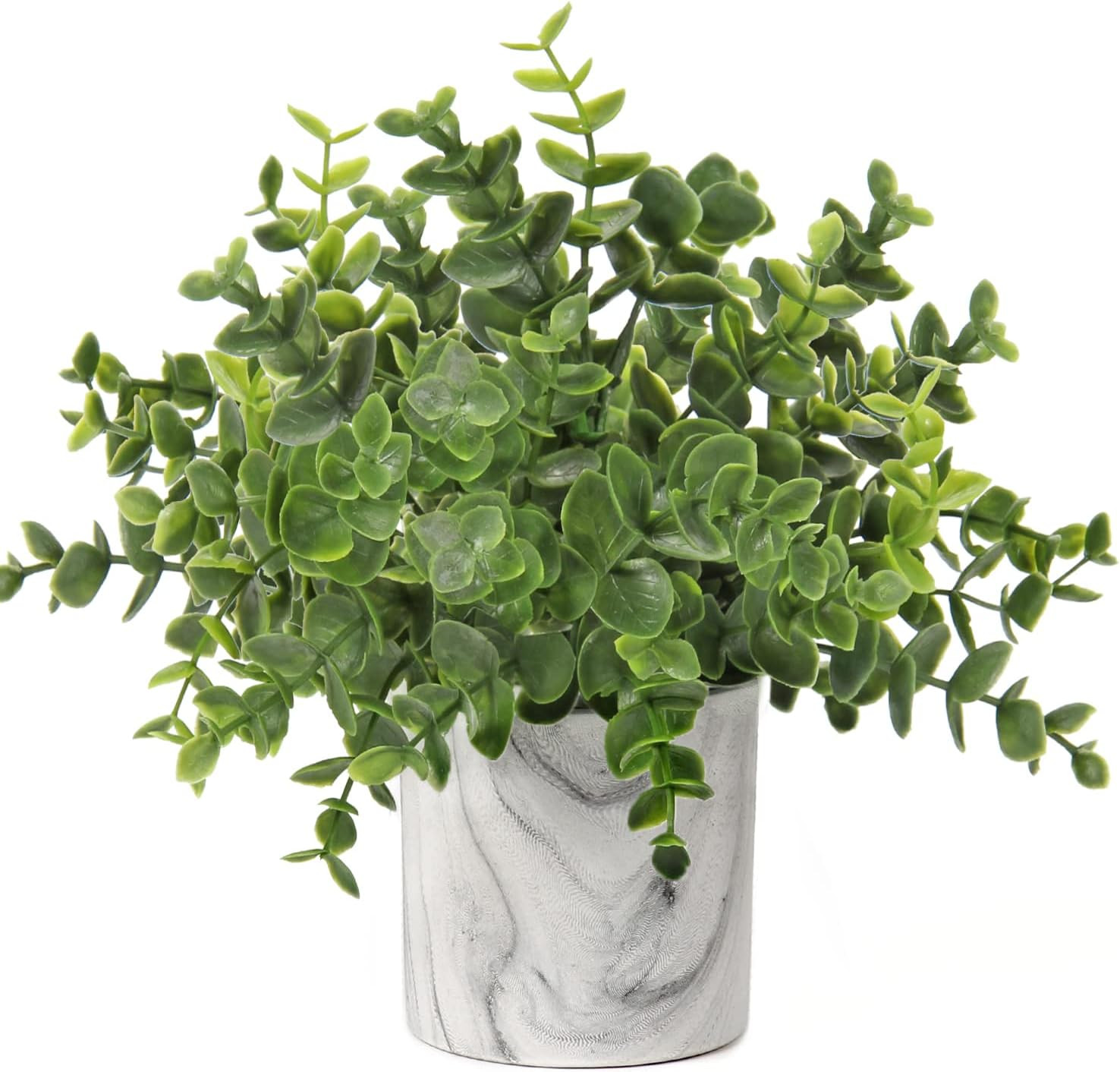 Hollyone Faux Plants Indoor Artificial Mini Potted Plants Plastic Green Plant Sm
