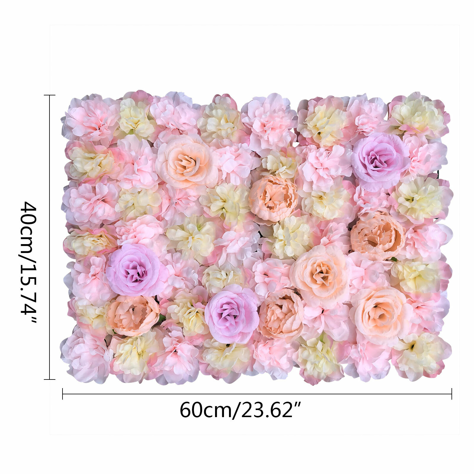 5X Artificial Flower Wall Panels Flower Floral Wall Mat Backdrop Wedding Decor
