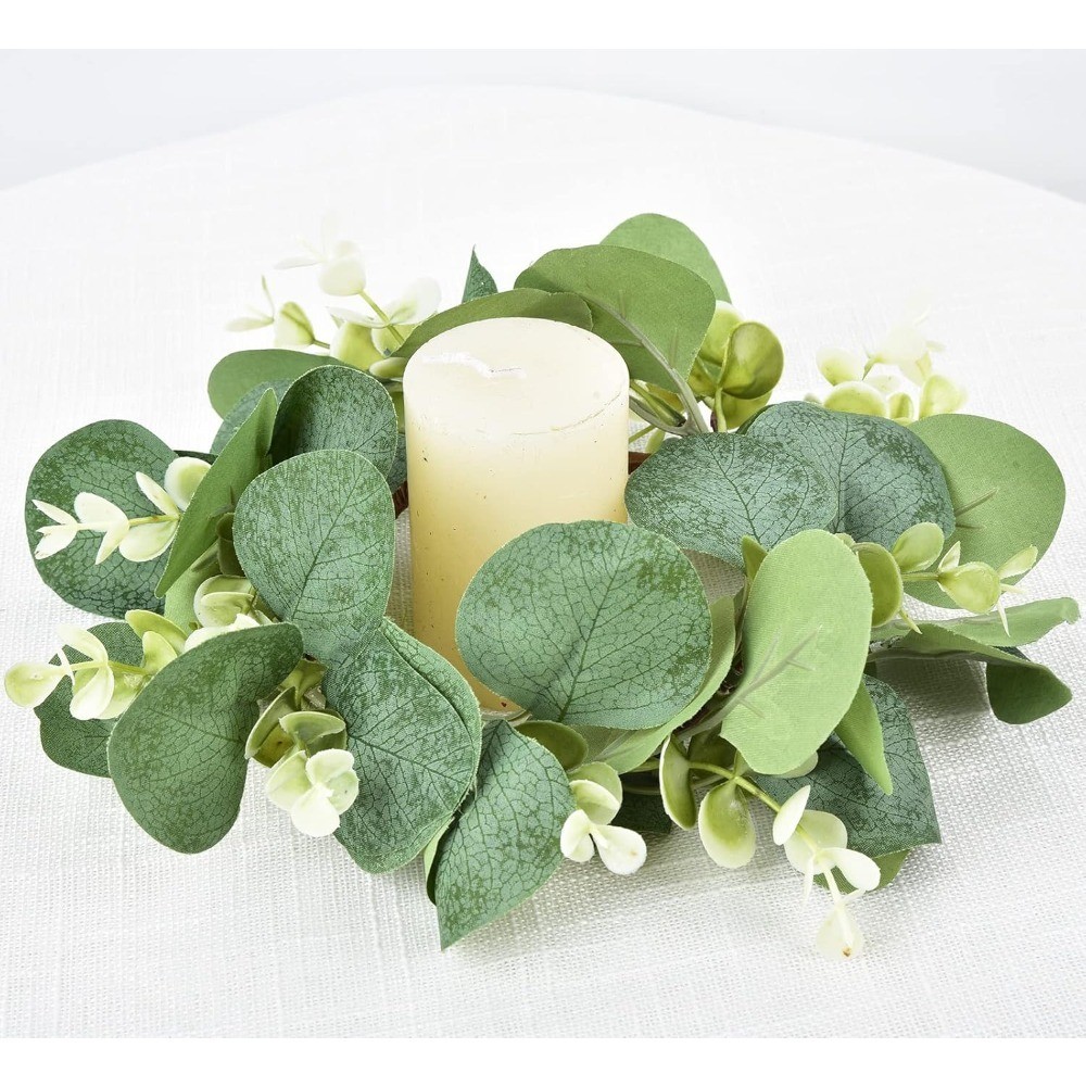 Faux Eucalyptus Kitchen Cabinet Greenery Wreath Farmhouse Decor for Door Wall