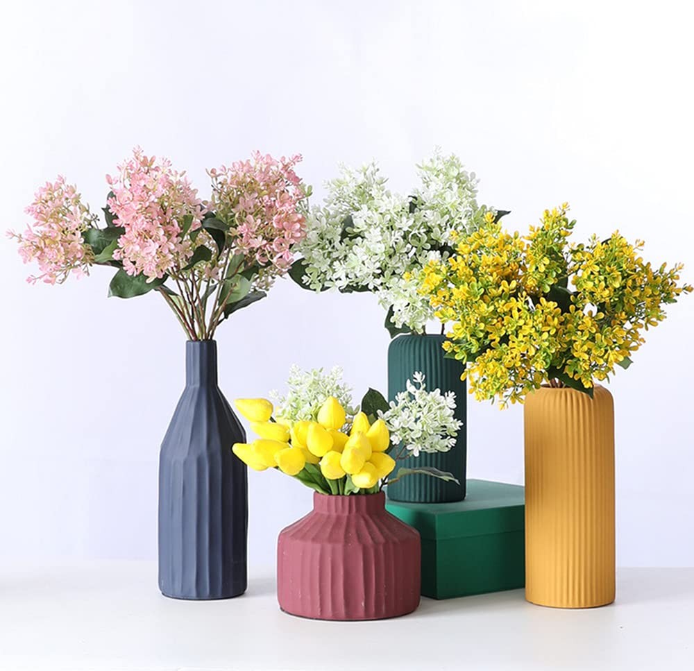 6 Bunches 15” Artificial Flower Winter Jasmine,Outdoor No Fade Artificial Flo…