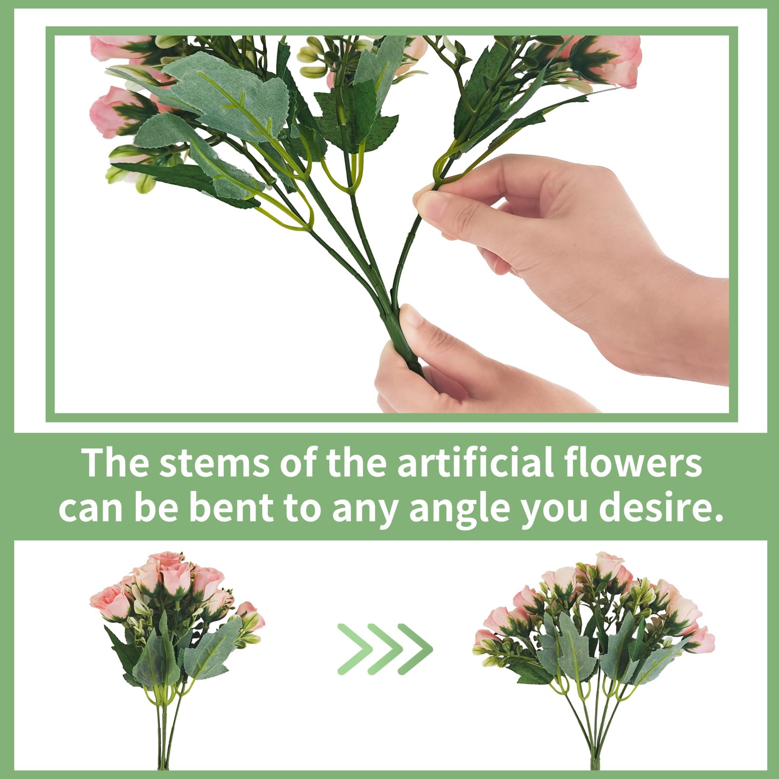 6 Stems Roses Artificial Flowers,Roses Bouquet with Leaf,Fake Flowers for Wed…