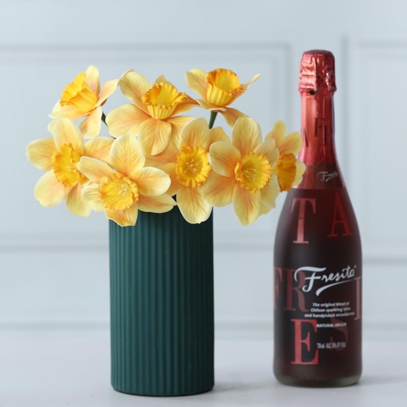 12 Stems Artificial Daffodil Flowers 16 Inch Faux Silk Daffodils Flowers Real…