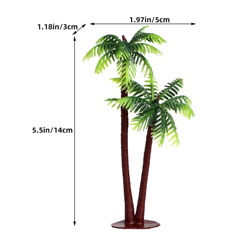 15pcs Miniature Coconut Trees 14cm – Artificial Palm Trees Plastic Model Tree…
