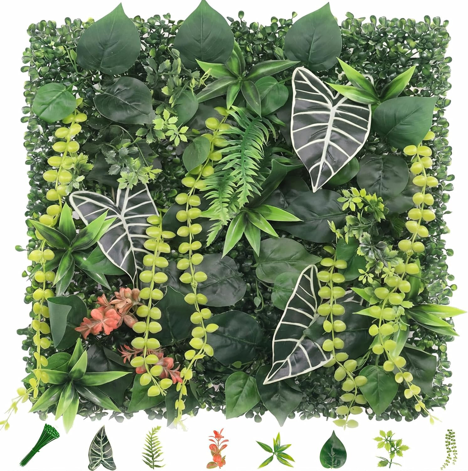 8 Pack 20″X20″Grass Wall Panels-Artificial Boxwood Panels for Greenery Wall Back