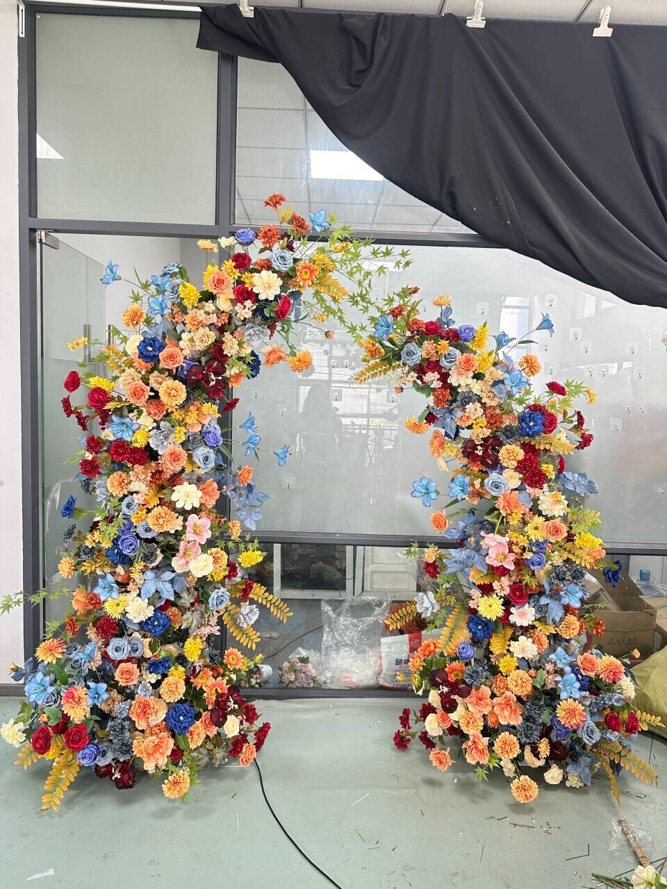 artificial flowers for wedding decorations, 1 set of arch, 10 set of chair decor