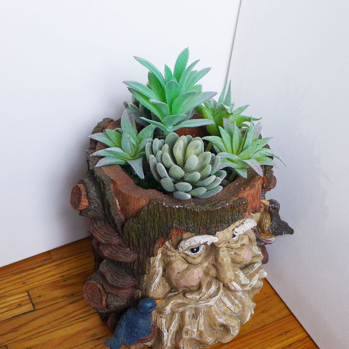 Artificial Plants Plastic Flocking Succulents Green Grasses 6 Pcs (#85)