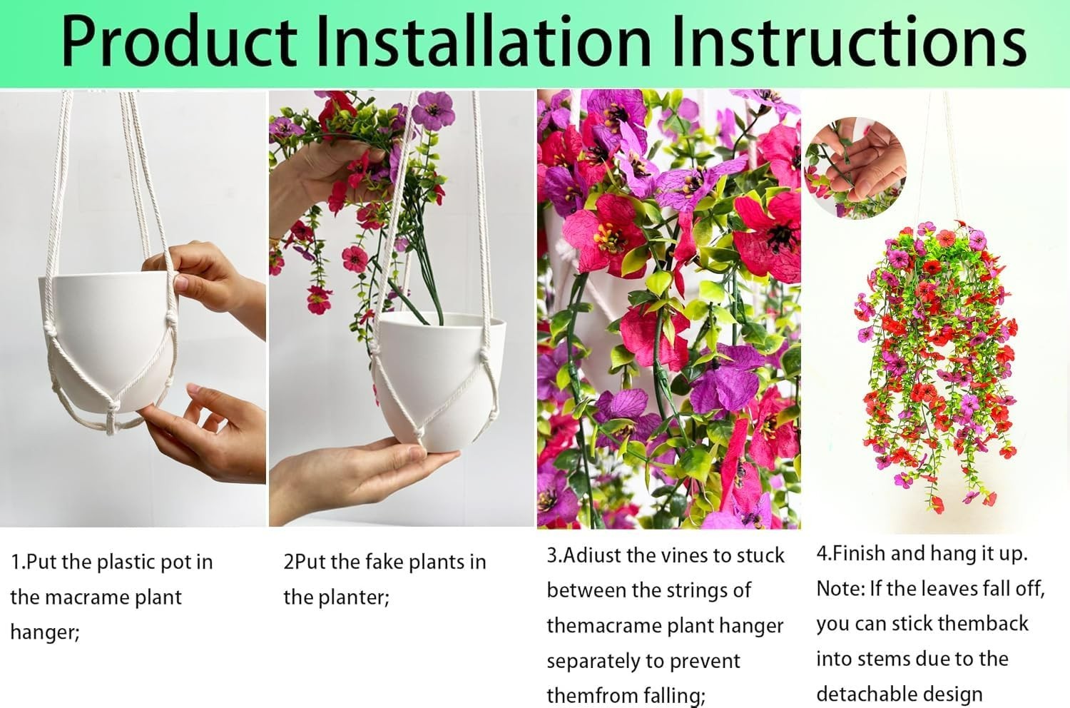 Colorful Silk Fake Flowers with Planter – Easy Installation & Maintenance-Free