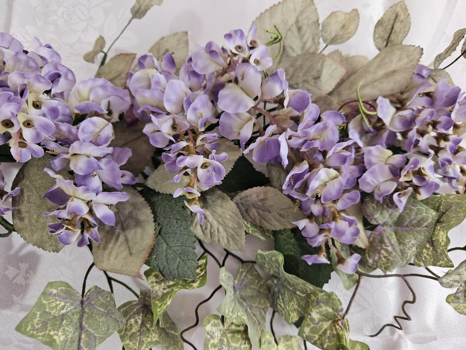 Home Interiors Wisteria Ivy Swag/Purple Lavendar Sage Green /New/25 Inches long