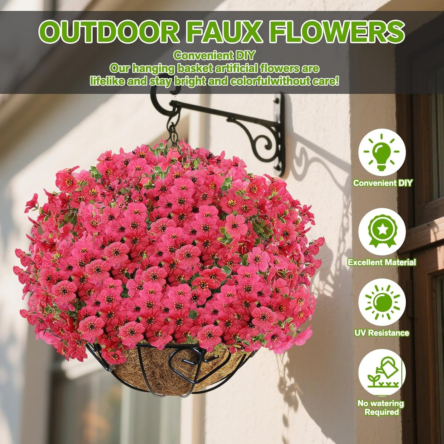 Flexible & Lifelong 13 Pcs Artificial Flowers – UV Resistant for Outdoor Delight