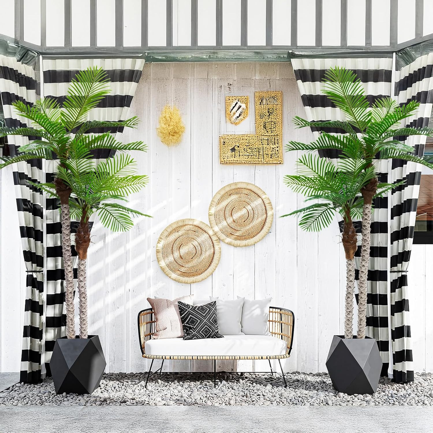 8FT Realistic Artificial Palm Tree – UV Resistant Indoor/Outdoor Decor