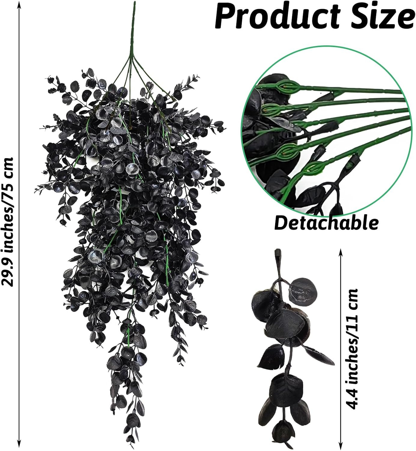 Reptile Plants, 2 Pack Hanging Terrarium Plants, Artificial Leaves Habitat Decor