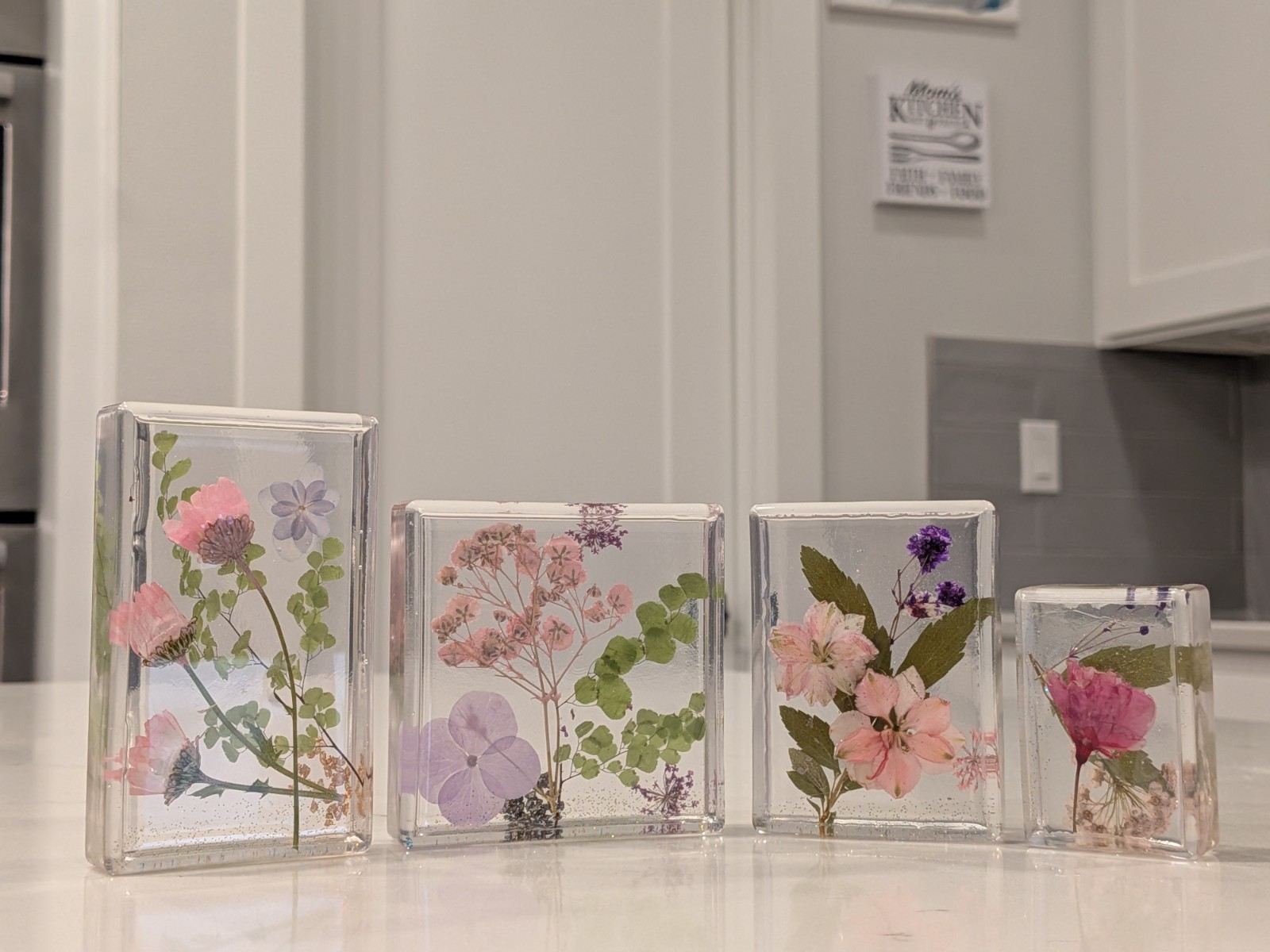 Pressed Flower Resin Art Decor | Handmade Floral Home Accent