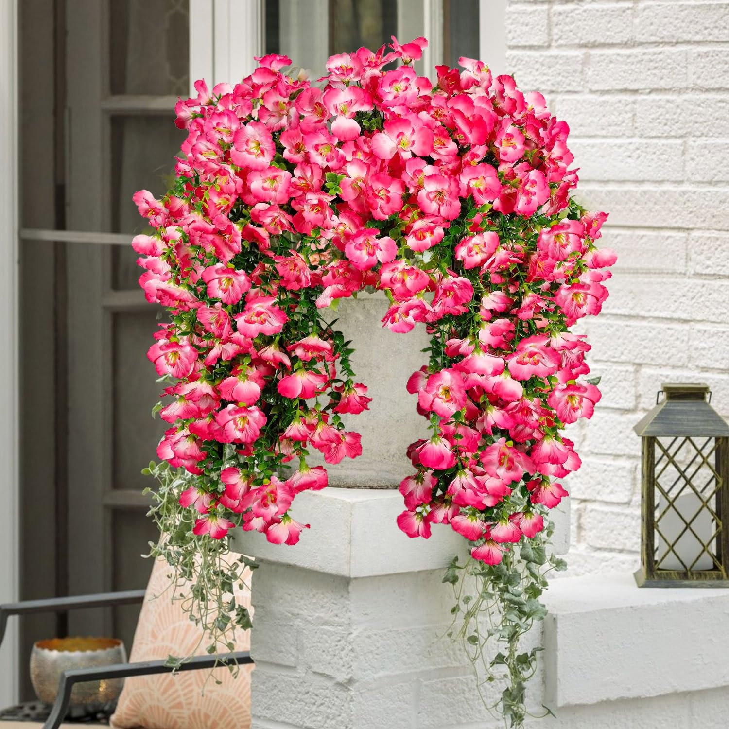 Artificial Hanging Flowers for Outdoors Decor, Fake Silk Hibiscus Long Traili…
