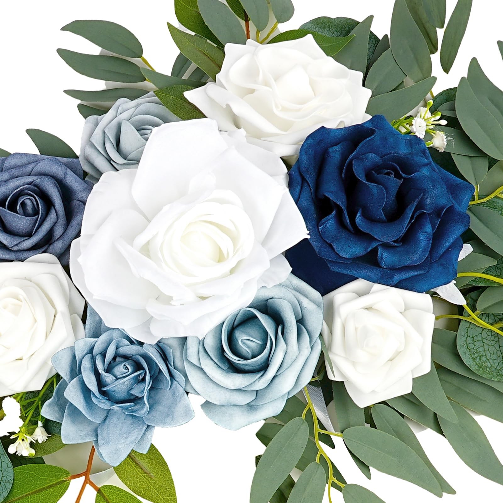 Wedding Arch Flowers (Pack of 2), Artificial Dusty Blue Flowers Faux Flower S…