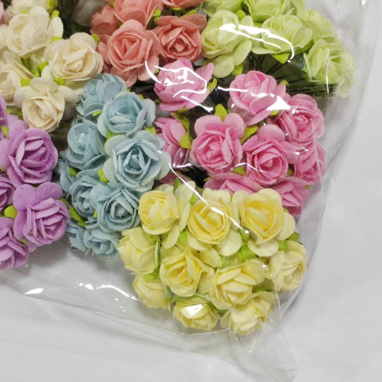 100 (10 color) Artificial Flowers Rose Flower Paper Flower size 15 mm
