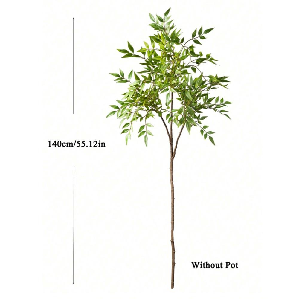 75 140cm Artificial Nandina Tree Green Tall Faux Branches Home Office Decor