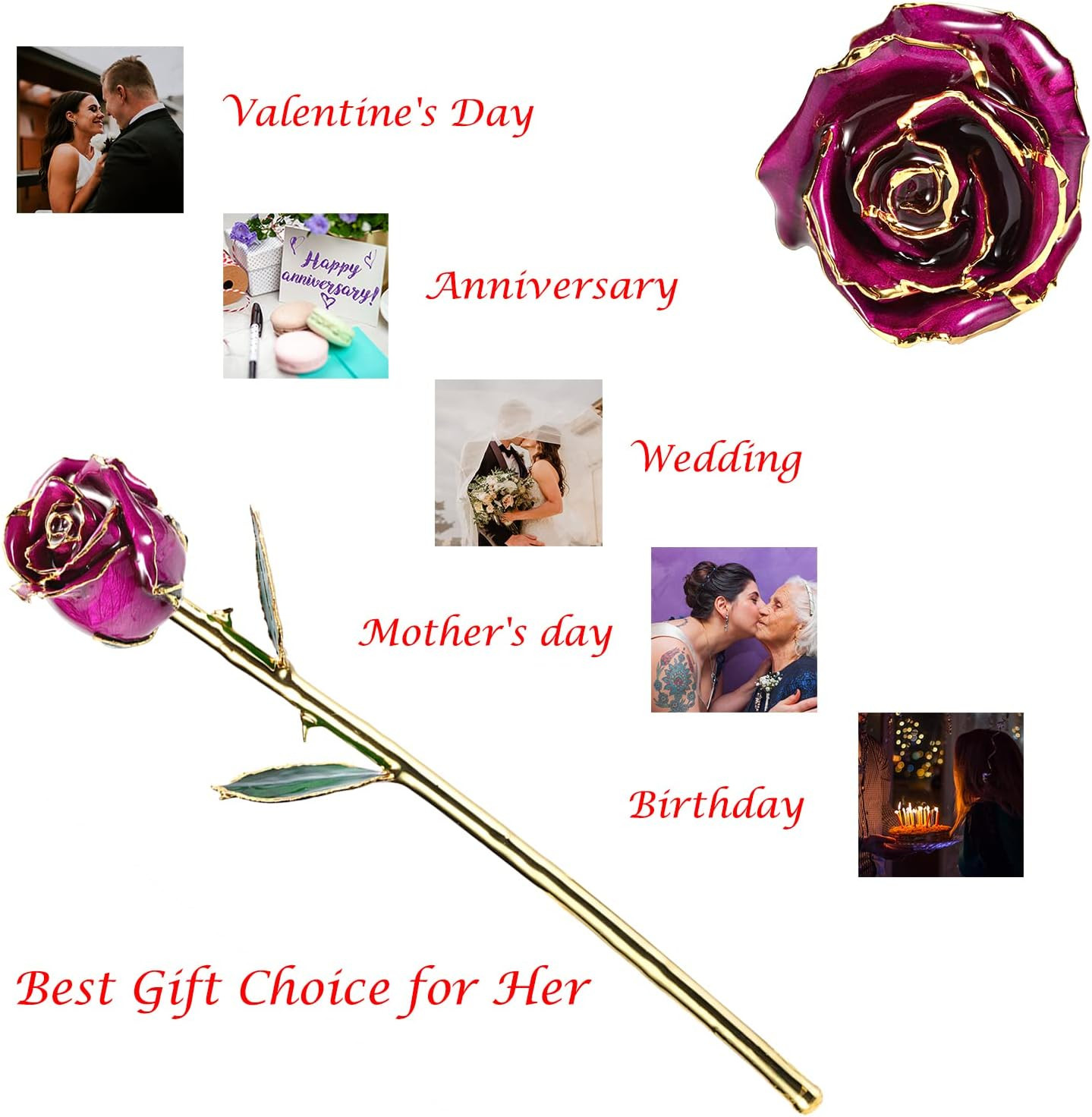 Gold Dipped Real Rose with Crystal Stand – Perfect Wedding Gift for Her