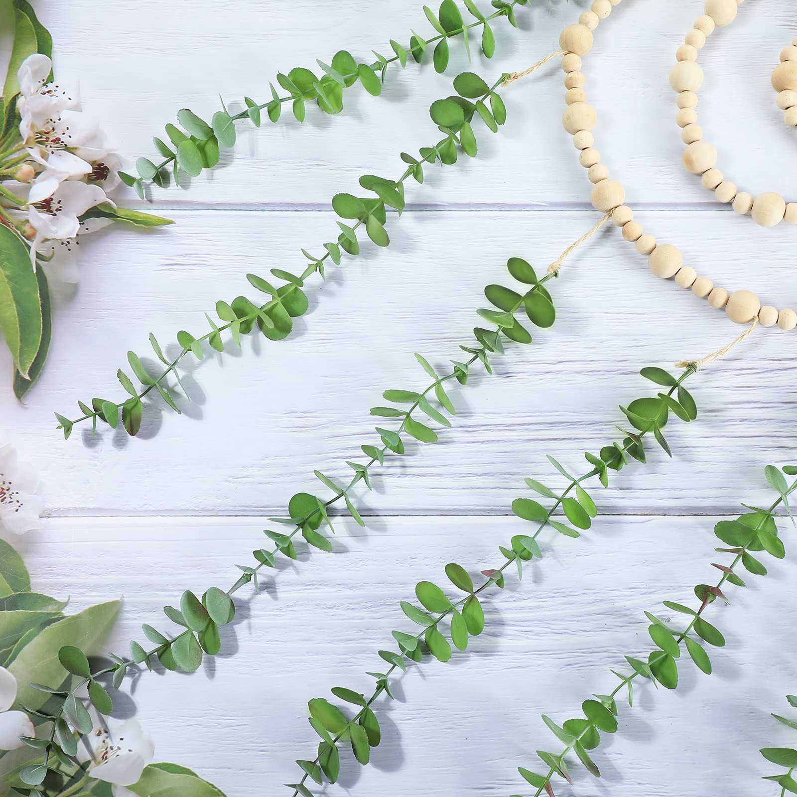 Hanging Eucalyptus Boho Wall Decor Large Boho Bedroom Wall Hanging Wooden Bea…