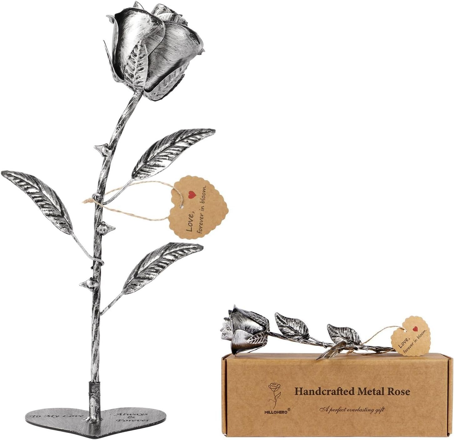 Everlasting Iron Rose Handmade Metal Flower 6Th for Her 6 Year Wedding