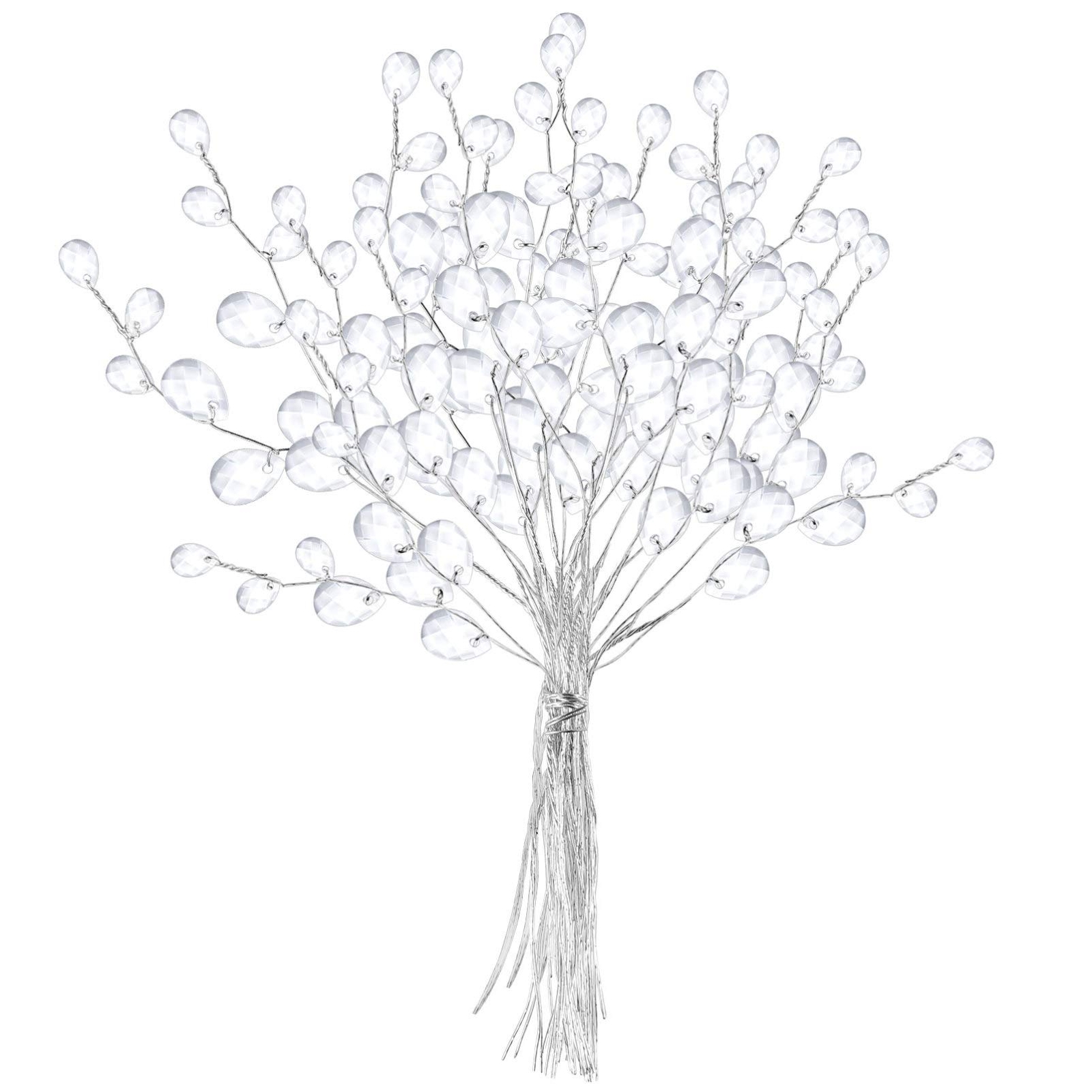 50PCS Acrylic Flower Bouquets Crystal Drops for Artificial DIY Wedding Crafts
