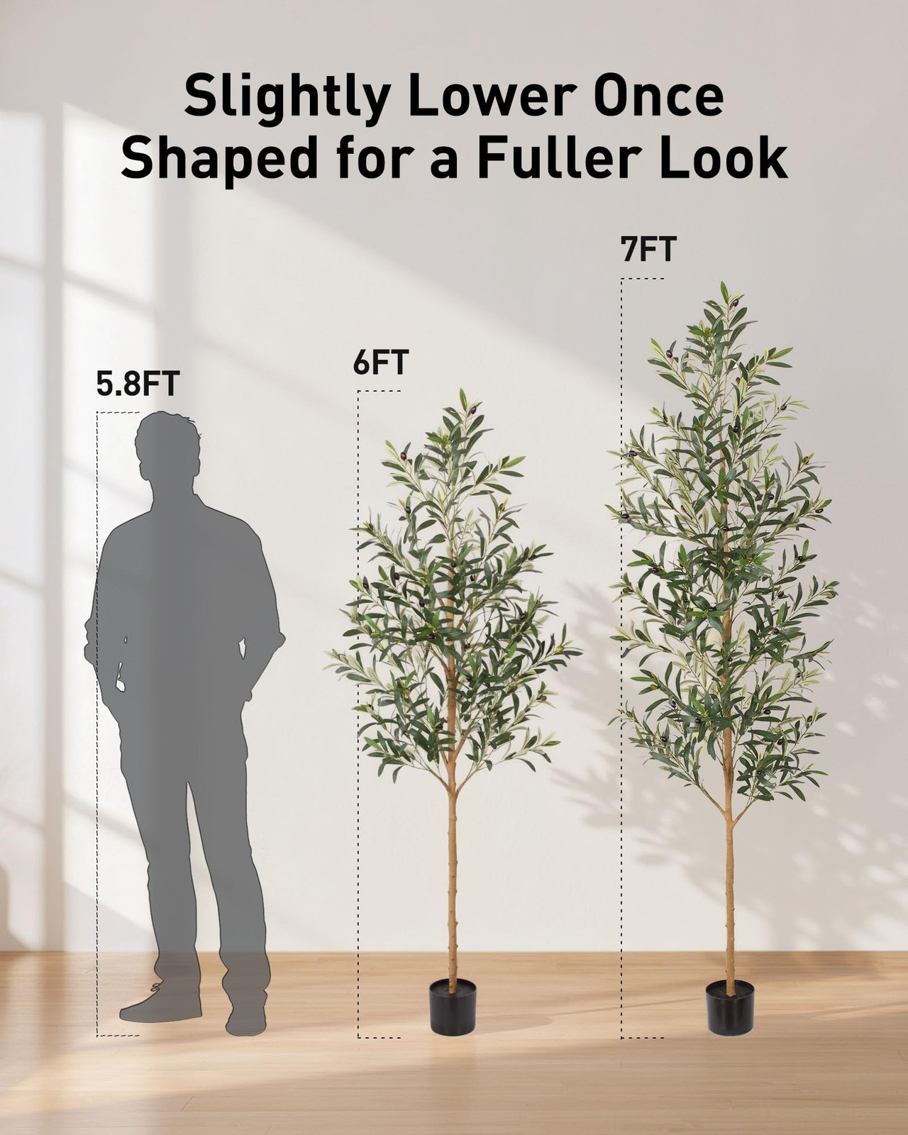 6FT Olive Trees Artificial Indoor, Tall Fake Olive Tree (72in) with Realistic…