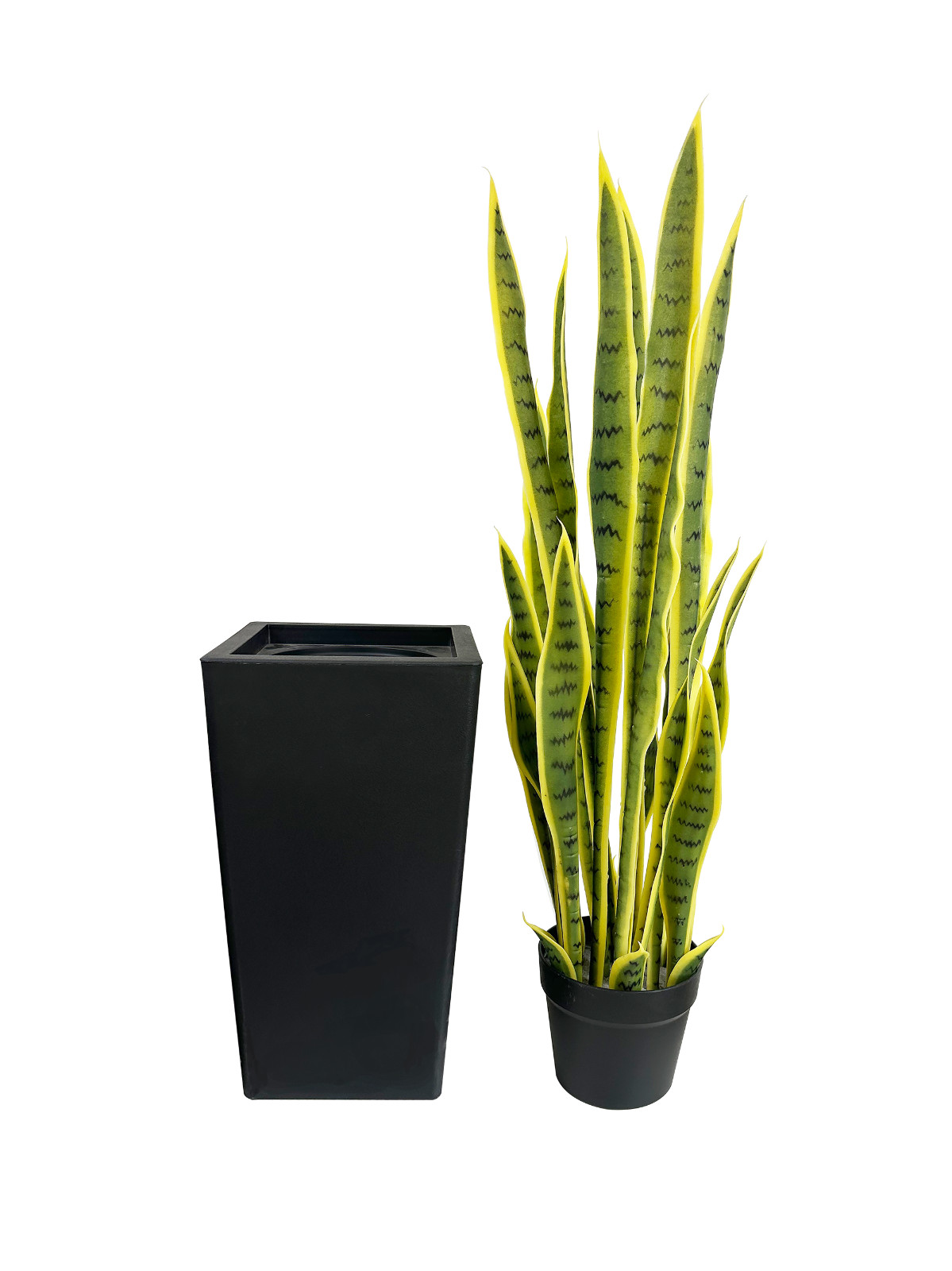 2 Pack 90cm Artificial Green Snake Plant with Pots Indoor Bedroom Office Decor